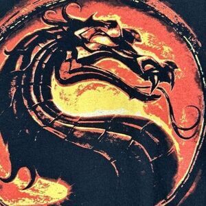 Mortal Combat T-Shirt Adult Large Black 100% Cotton Short Sleeve Tee Casual Mens